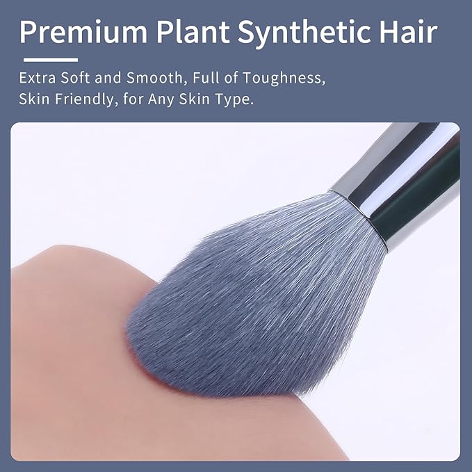 ENZO KEN Sapphire Blue Makeup Brush Set Professional, Vegan Makeup Brushes Set, Makeup Brush Set with Case, Glitter Cosmetic Brushes Makeup Set, Make up Brushes Vegan, Make up Brushes Set Professional