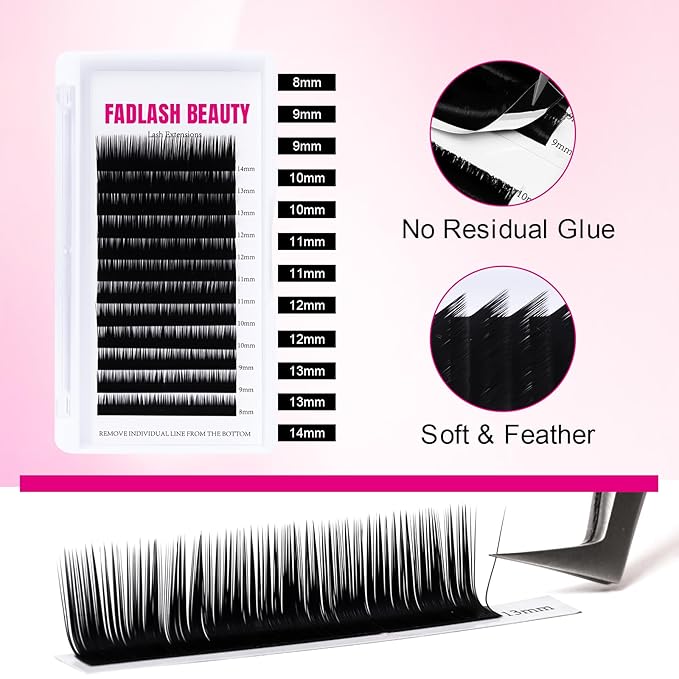Lash Extension 0.15 L Curl 8-14mm Individual Lashes Mixed Tray Classic Lash Extensions Premium Silk Matte Dark Eyelash Extensions Professional Supplies(0.15-L,8-14mm)