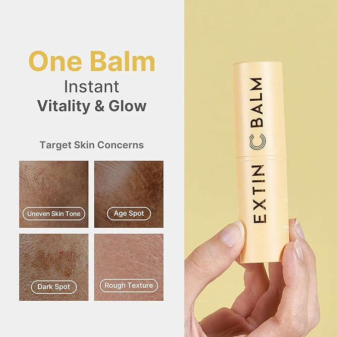 KAHI Extin C Balm - Vitamin C Infused Moisturizer Stick | Starter & Finishing Balm for Skin Brightening & Fine Lines (0.32 oz)
