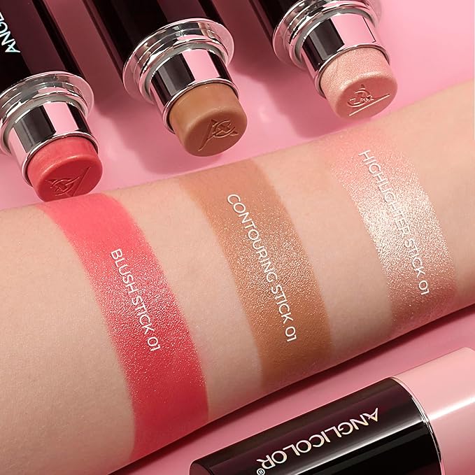 Glow Highlighter Stick, Long Lasting Luminous Satin Shimmer Dewy Finish Cream Highlight Makeup Sticks for Older Women, Blendable and Buildable, #1 Mature Highlighter