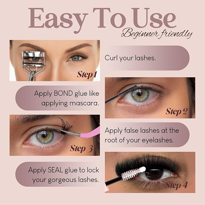 Wispy Lash Clusters 30D+40D+60D+80D- 4 Styles 10-16mm DIY Eyelash Extensions, Natural Look Lightweight, Beginner Friendly Reusable 456pcs Individual Lashes for Everyday & Party Use