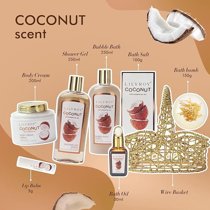 Valentines Day Gifts for Women and Men - 8-Piece Luxury Bath & Body Gift Set for Women Self Care Kit Spa Gift Baskets | Mothers Day Gifts for Mom, Birthday, Christmas Gift, All Occasion Present
