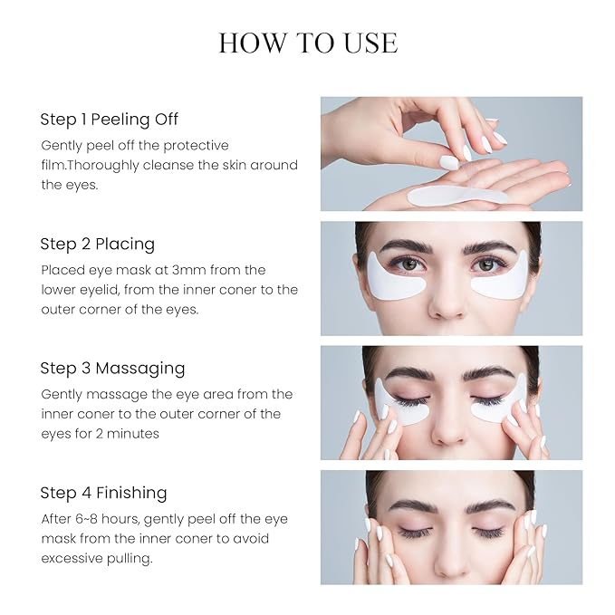 VIIcode O2M Oxygen Eye Mask for All Night Repair -Under Eye Gel Patches, 8 Hours Oxygen Treatment-Reduce Wrinkles, Eye Bags, Puffiness, Dark Circles -Skin Care Products（6 Pairs