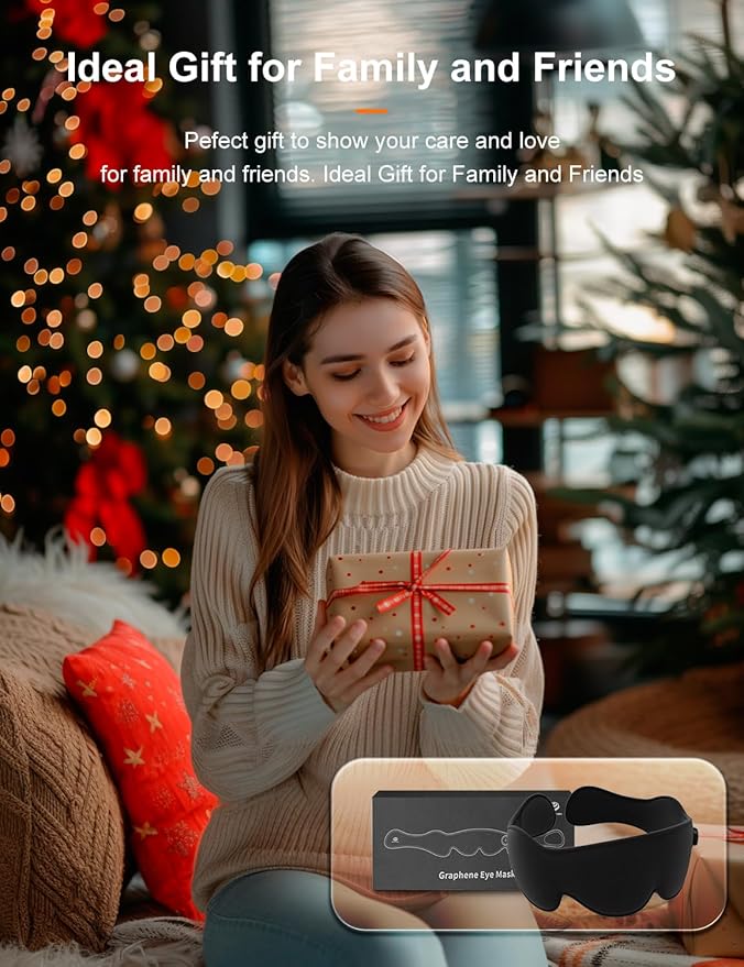 Graphene Times Heated Eye Mask, Cordless Heat Eye Compress for for Dry Eye Stye Relax Eye Strain, Portable Electric Warm Eye Mask for Blepharitis, Chalazion, Eye Fatigue or MGD