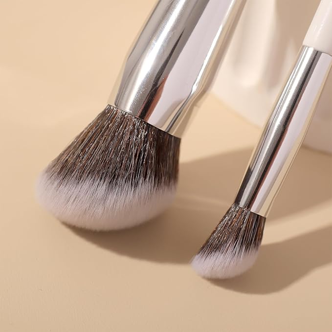 Albeaut Foundation Concealer Makeup Brushes for Liquid Cream Stick,Soft Big Angled Face Brushes Bronzer Contour Nose Eyeshadow Blending Set (189201)