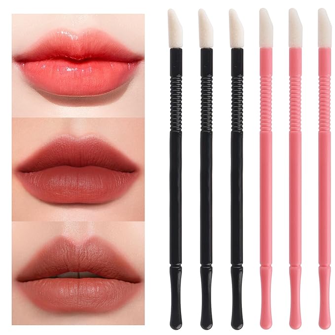 100 Pieces Disposable Lip Brushes Premium Lipstick Gloss Wands Applicator Makeup Tool Kits (Mixed 2 color)