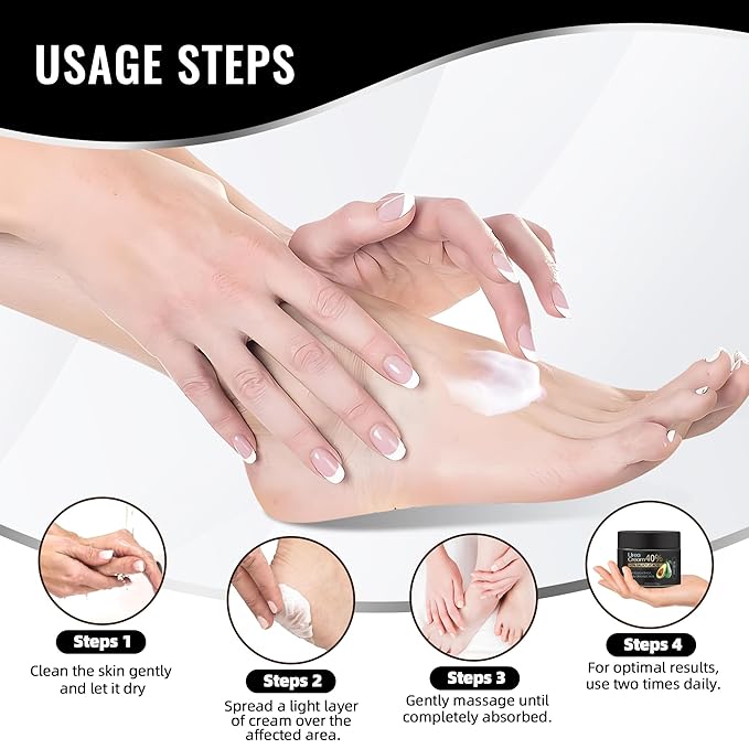 Urea Cream 40 Percent for Feet Maximum Strength Plus Salicylic Acid 2%,Foot Cream for Dry Cracked Heels Feet Hands, Foot Callus Remover Gel,Urea Foot Repair Lotion,Health Care for Women&Men,150g
