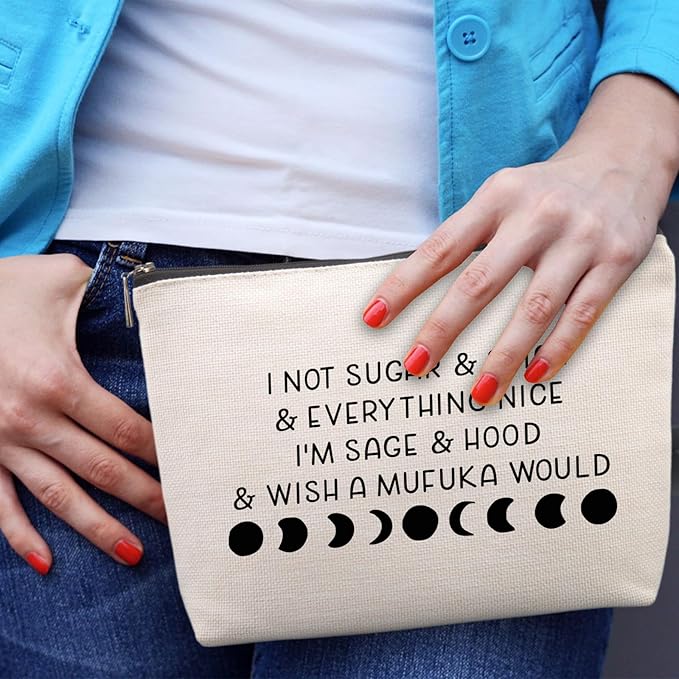 Lcoanriut Funny Witchy Gifts for Women Gothic Gift Friends Travel Cosmetic Bag, Witch Gifts Christmas Farewell Friendship Gifts for Women Friends Sister Coworkers Travel Makeup Bags