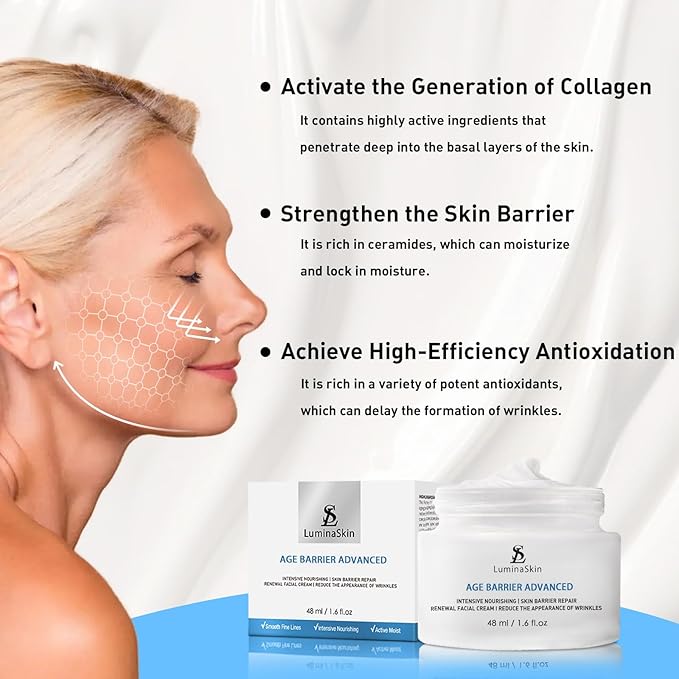 LuminaSkin Age Barrier Advanced Cream - Fix & Renewal Facial Cream - Hydrating Face Moisturizer, Anti Aging & Skin Barrier Repair Face Cream