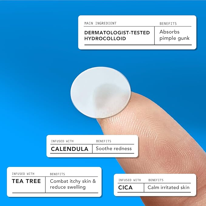 AVARELLE Pimple Patches for Face | Hydrocolloid Acne Patches for Covering Blemishes | Zit Patches with Tea Tree, Calendula, & Cica | HSA Store Eligible Items (10-14 mm, 200, Count)