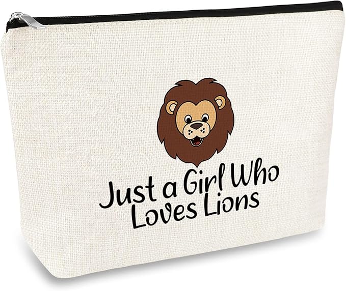 Lion Lover Gift Makeup Bag Lion Gifts for Women Cosmetic Bag Animal Lover Gift Lion Inspire Gift Birthday Christmas Graduation Gifts for Daughter Sister Best Friend Friendship Gift Travel Toiletry Bag