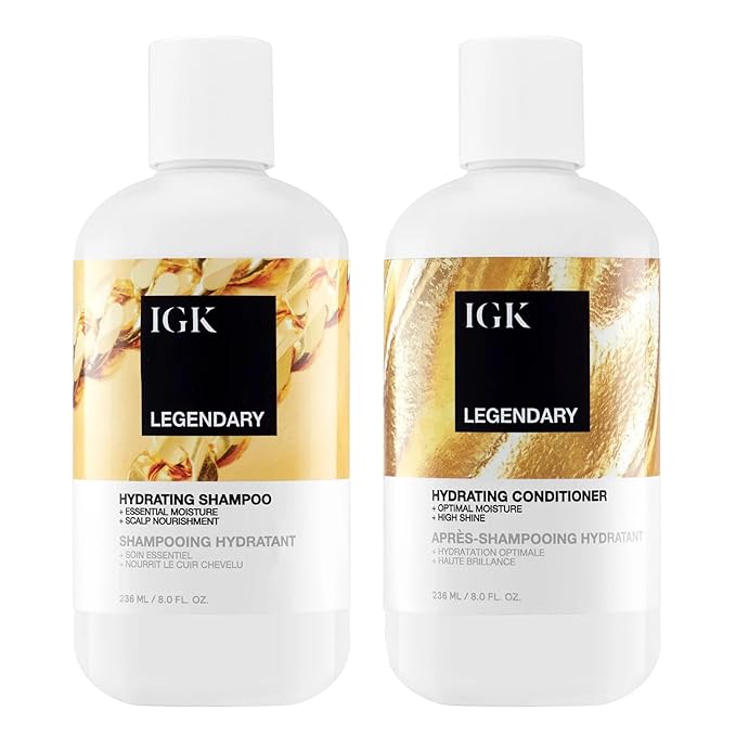 IGK LEGENDARY Dream Hair Shampoo & Conditioner Set | Hydration + Softness + Shine | Vegan + Cruelty-Free | 8 oz (Pack of 2)