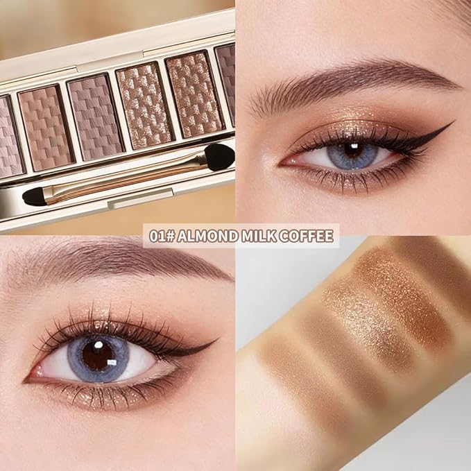 Neutral Nude Brown Eyeshadow Palette – 6 Matte & Shimmer Shades, Blendable Long-Lasting Eye Shadow Kit for Natural Everyday Makeup, Soft Glam Looks & Mature Eyes, High Pigment Smooth Formula