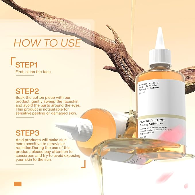 Glycolic Acid 7% Exfoliating Toner: Toner Keep Skin Skin Blemishes 100ml
