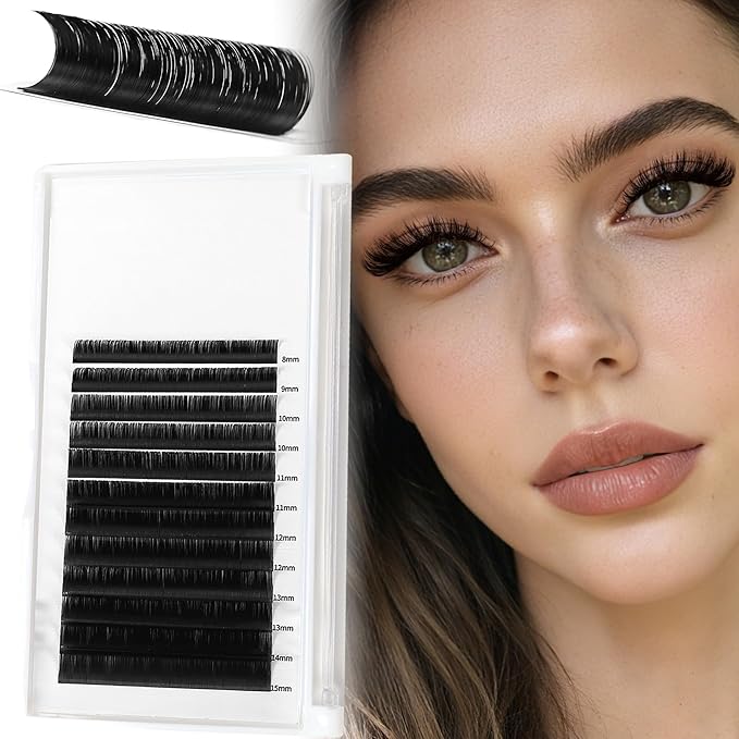Automatic Blooming Flower Eyelash Extension D Curl Matte Black7D 8D 10D 14DVelvet DIY Fans Fluffy Lashes Extensions 0.07mm thickness Volume Lashes Tray Professional Lash Extension Supplies