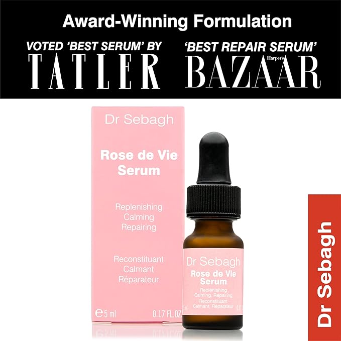 Dr Sebagh Rose de Vie Serum - 0.17 fl oz - Award-Winning Nourishing Anti-Aging Formula - Use with Dry, Mature, or Sensitive Skin - Designed to Soothe Redness & Irritation - Regenerating & Invigorating
