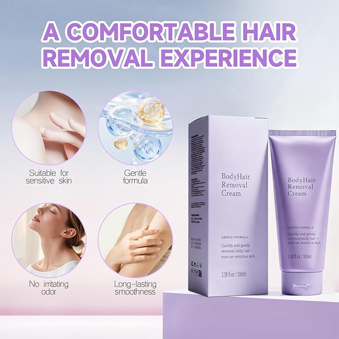 Facial Hair Removal Cream, Body Hair Removal Cream,Crema depiladora para mujer, Unisex Depilatory Lotion with Spatula – Smooth Skin