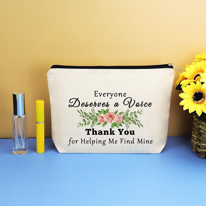 Speech Therapist Appreciation Gift Cosmetic Bag for Women Thank You Gifts for SLP Makeup Bag Speech Language Pathologist Gifts Thanksgiving Christmas Gift Travel Makeup Bags