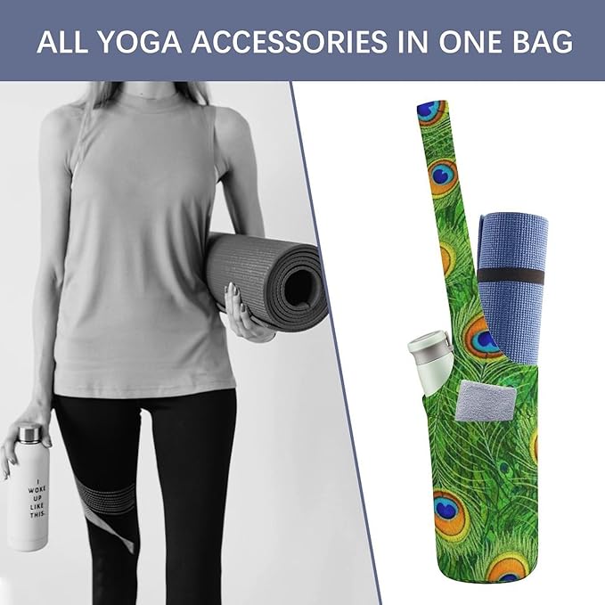 Large Yoga Mat Bag Fit Most Size for Ladies Yoga Mats Carrier Bags Multi-Functional Exercise Mat Holder Storage Bag