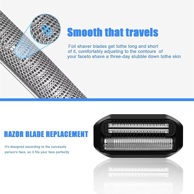 Replacement Foil Blade Compatible with MANSCAPED The Handyman，Foil Blades for Portable Men’s Travel Facial Hair Groomer(3Pack）