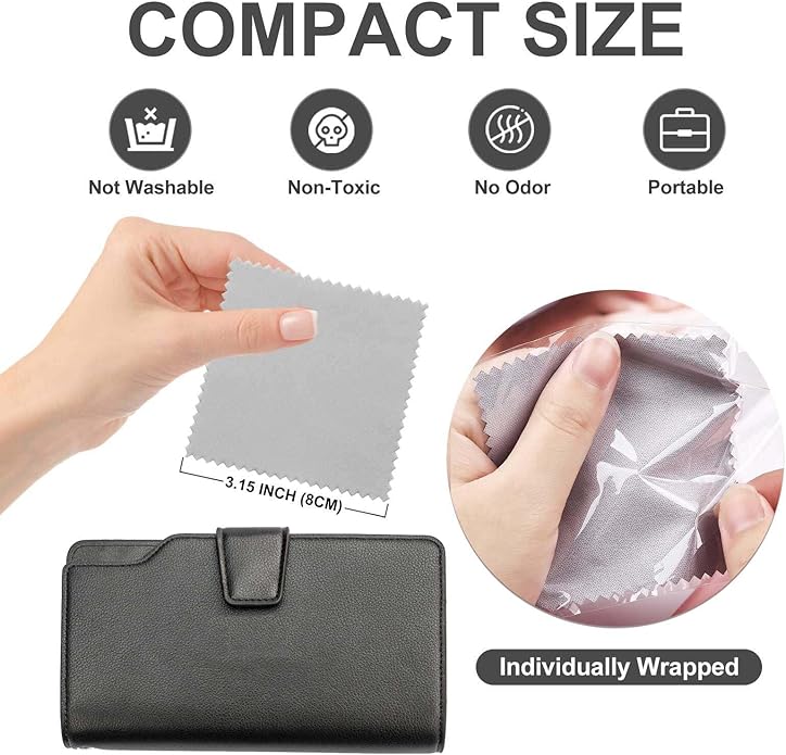 SEVENWELL 50pcs Jewelry Cleaning Cloth Pink Polishing Cloth for Sterling Silver Gold Platinum Small Polish Cloth 8x8cm