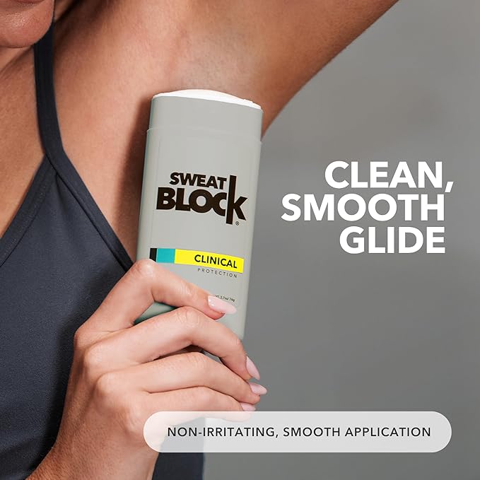 SweatBlock Clinical Strength Deodorant Antiperspirant for Men and Women Sandalwood & Amber Scent 48 Hour Protection Against Sweat and Odor Designed for High Heat and Stress Long-Lasting Freshness