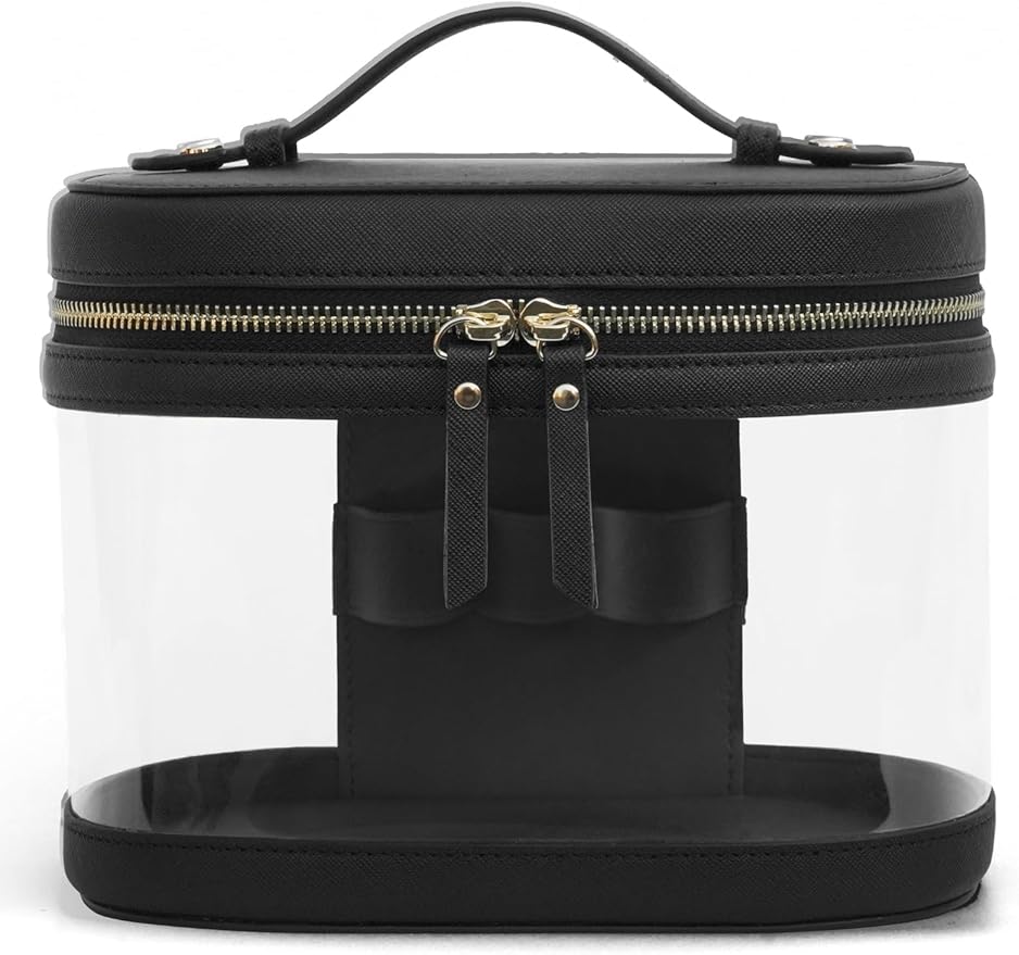 Popvibe Clear Makeup Bag Travel Cosmetic Case Transparent Toiletry Bag with Zipper, Portable Make Up Organizer Traveling Compact Car Bag for Essentials