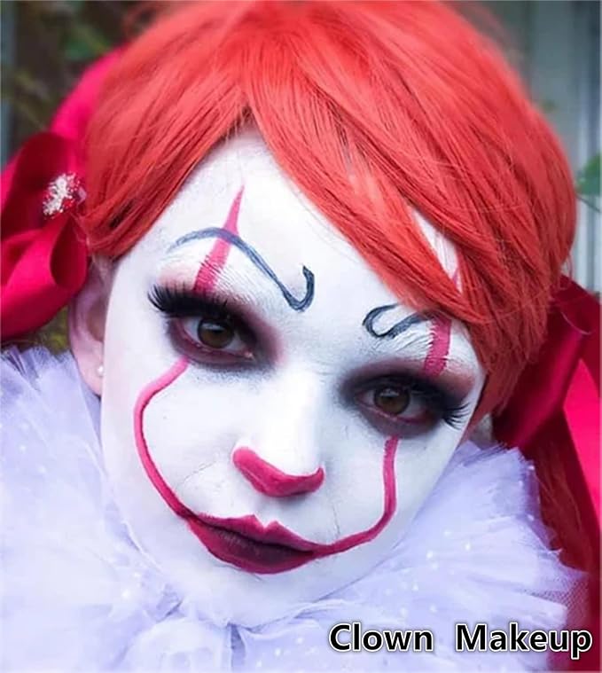 Go Ho Clown White Face Paint Washable,Water Based Cream White Face Body Paint Highly Pigmented,Smooth,Halloween Cosplay SFX Mime Vampire Skeleton Zombie Makeup
