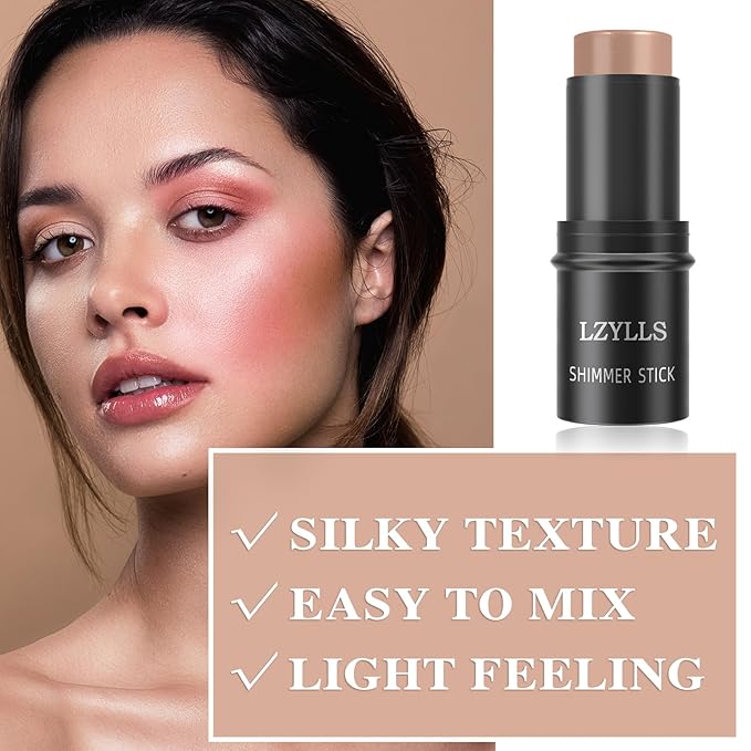 Cream Blush Stick with Brush,Waterproof Multi Cream Blush Skin Q4