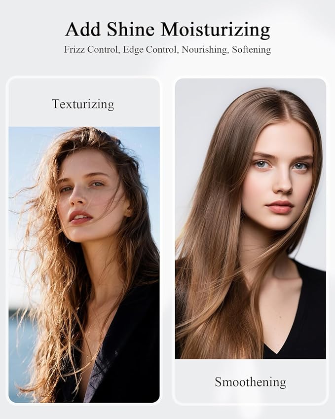 5Pcs Hair Wax Stick & Slick Back Hair Brush, Hair Finishing Stick - Smooths Flyaways, Tames Frizz, Creates Sleek Ponytails & Buns, Defining Edges - Styling Accessories for Women & Kids - All-in-1 Kit