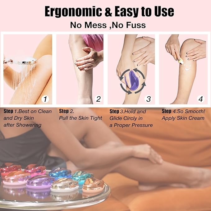 Crystal Hair Eraser,Upgraded Painless Crystal Hair Remover,Effective Nano Glass Hair Removal Device and Skin Exfoliation,Body Epilator for Women and Men(Violet)