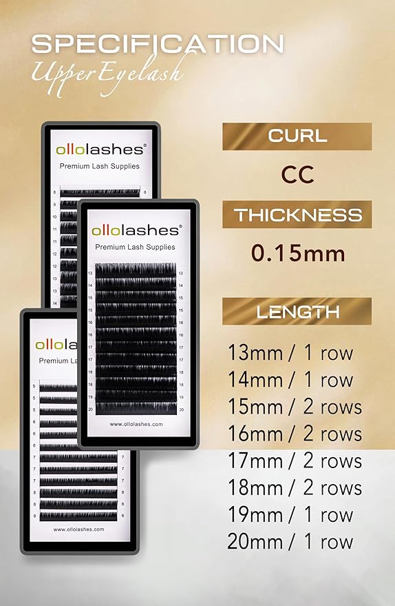 Eyelash Extension B C CC D J Curl Mix 5-20mm 0.03 0.05 0.07 0.15 Super Matte Classic Lash Extensions Professional Supplies for Lash Techs (C-0.05, 13-20mm)