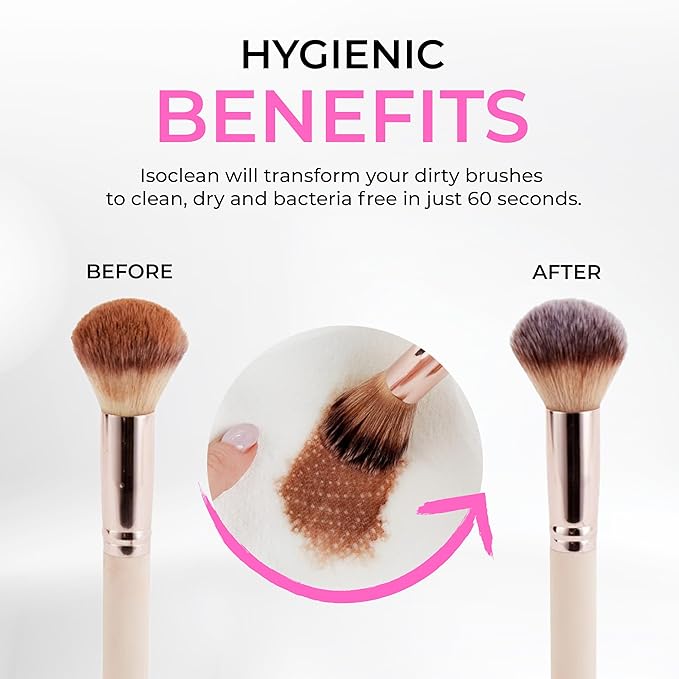 ISOCLEAN Professional Brush Cleaner 4 fl oz - Spray Top Makeup Brush Cleaner for Cosmetic Tools, Cleans Bristles, Scented No-Rinse Formula Dries in 60 Seconds, Vegan, Not Tested on Animals