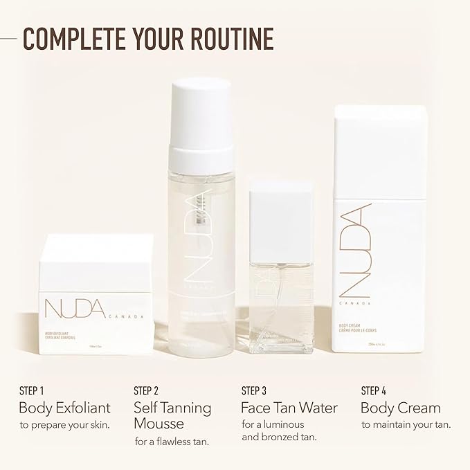 Nuda Face Tan Water | Lightweight and Clear Self Tan Face Mist | Cruelty Free Face Tanner Water with Natural Ingredients | Buildable Spray Tan Solution (75 mL)