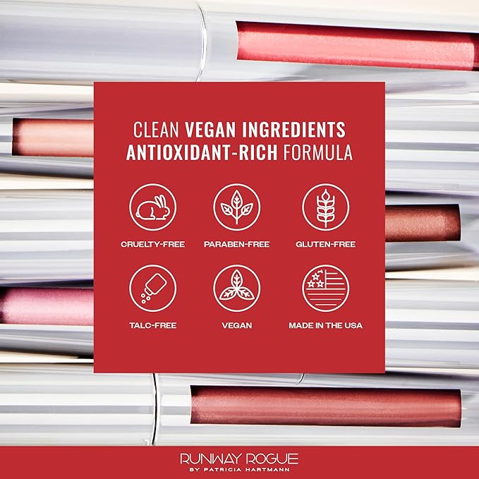 Runway Rogue LuxGloss Lip Gloss, High-Pigment Shimmery Muted-Rose Lip Gloss, ‘Strike a Pose’