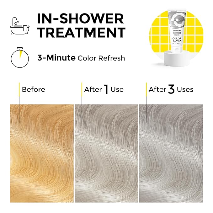 COLORLOMO Semi Permanent Hair Color - 6 oz Color Depositing Conditioner with Shea Butter & Almond Oil- Color Conditioner Depositing Hair Mask - Vegan, Paraben, Ammonia & Sulfate Free-Silver
