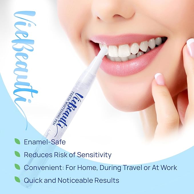 Teeth Whitening Pen Gel Kit: 35% Carbamide Peroxide Gel for Stain Removal - No Sensitivity with Remineralizing Pen for a Brighter Whiter Smile Mint (5 Pack)