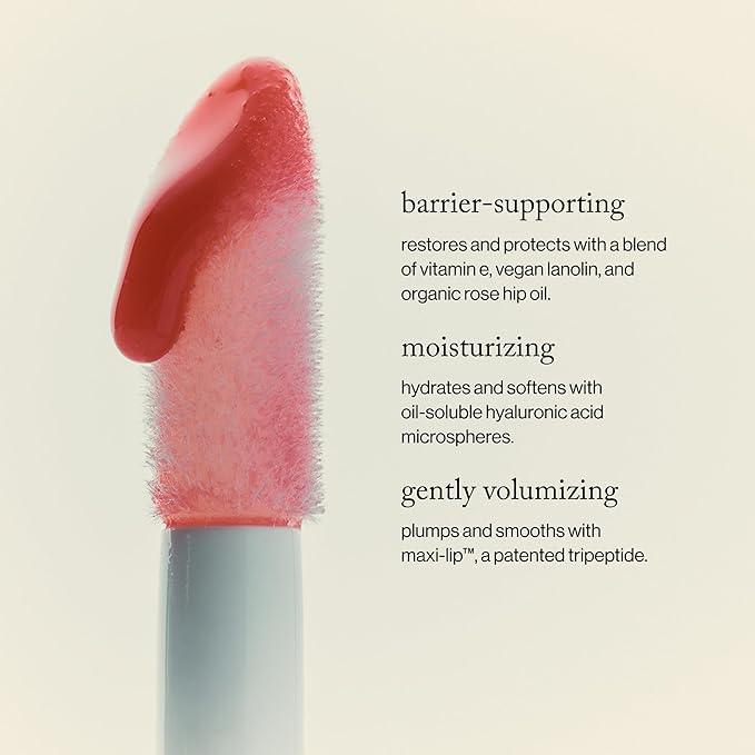 goop Beauty Hydra-Barrier Gel Gloss | Hydrating Lip Gloss to Moisturize & Plump Lips | Hyaluronic Acid & Vitamin E | Blossom - Sheer Petal Pink | 0.13 oz