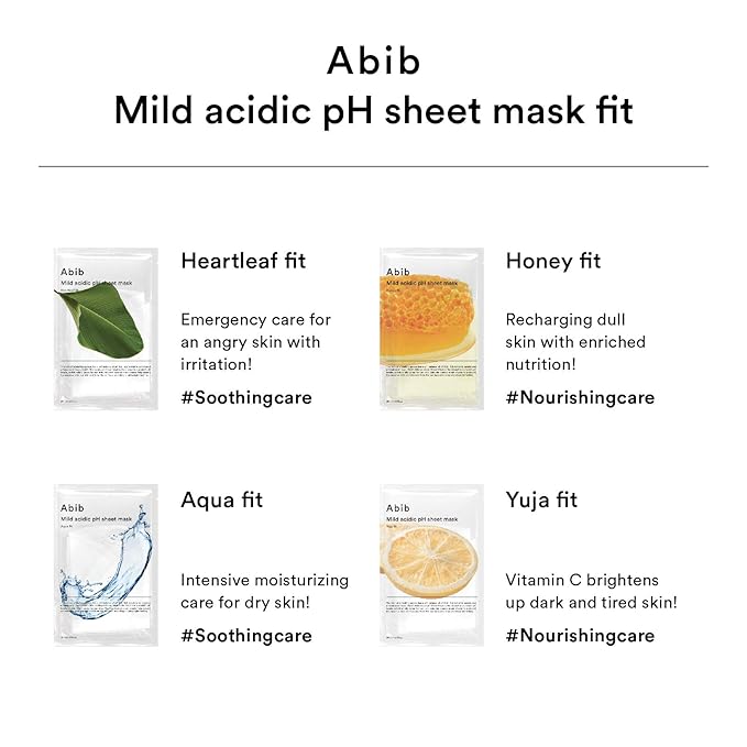 Abib Mild acidic pH sheet mask Heartleaf Fit 30ml (10pcs)