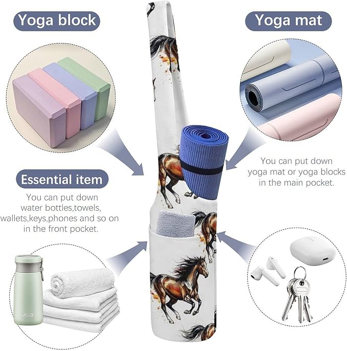 Large Yoga Mat Bag Fit Most Size for Ladies Yoga Mats Carrier Bags Multi-Functional Exercise Mat Holder Storage Bag
