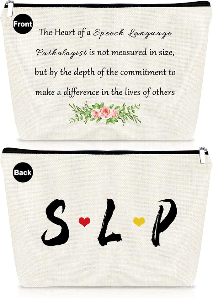 Speech Therapist Gift Makeup Bag Gift for SLP Women Speech Pathology Gifts Cosmetic Bag Pouch Speech Language Pathologist Gift Appreciation Gifts Thank You Gift Thanksgiving Gift for Speech Therapist