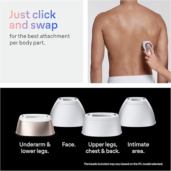 Braun Smart IPL, Skin i·Expert Pro 7: at Home Laser Hair Removal for Women and Men, Permanent Visible Hair Reduction, with Free App, Vanity Case, Venus Razor, 2 Smart Heads, Facial Trimmer, IPL7219