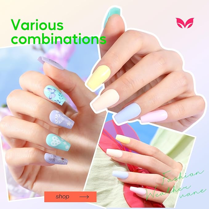 Morovan Nail Polish Set Fingernail: Pastel Macaron Rainbow Nail Polish Kit Regular Air Quick Dry Easter Nail Polish Pack for Women Nail Art Design Easter Gift Holiday Party 0.27oz