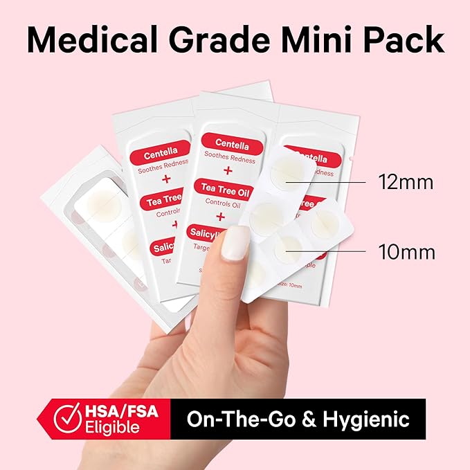 Sosky Pimple Patches for Face, Hydrocolloid Acne Patches with Salicylic Acid, Zit Stickers, Blemish Covers, 24 Count Invisible