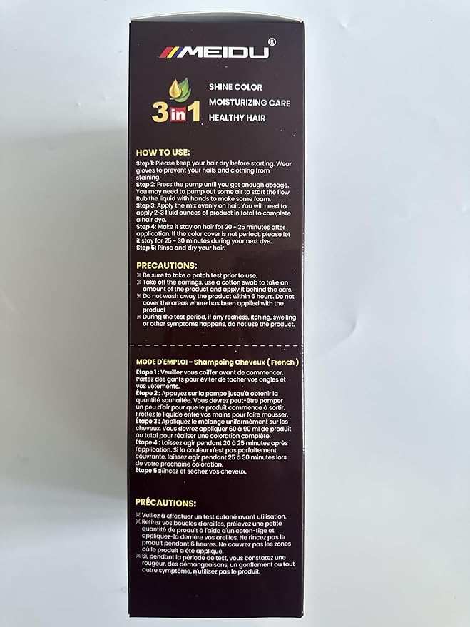IIIMEIDU Gray Hair Coverage Shampoo - 3 in 1 Herbal Ingredients, Natural Chestnut Brown Shampoo for Women and Men (500ml)