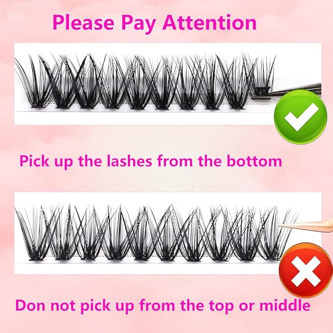 DIY Lash Clusters Kit 280pcs Volume Lashes Extensions 30D+40D Mix, 9-16mm D Curl Soft Eyelash Clusters With Glue Bond Seal Remover Tweezers, Thin band Lashes Clusters Kit Natural Look