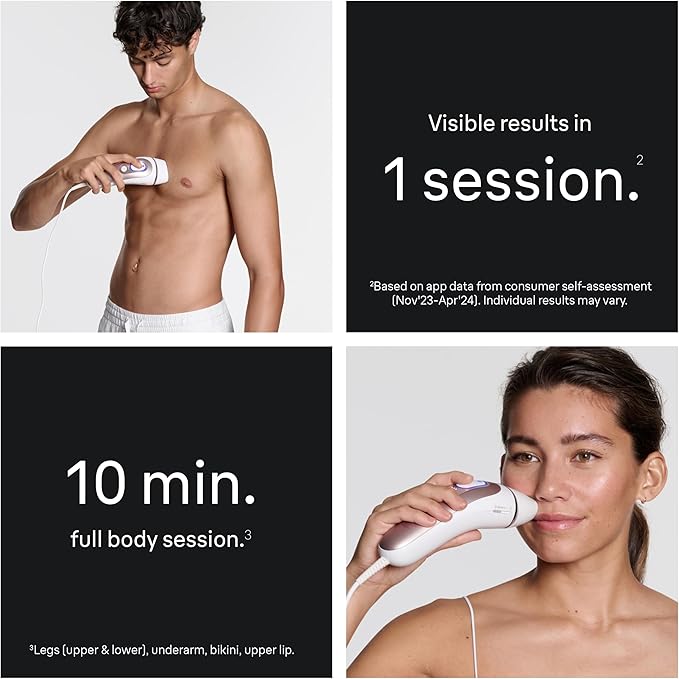 Braun Smart IPL, Vogue’s Best Hair Removal Device, Skin i·Expert Pro 7: at Home Laser Hair Removal, Permanent Visible Hair Reduction, Free App, Vanity Case, Venus Razor, 4 Smart Heads, IPL7387