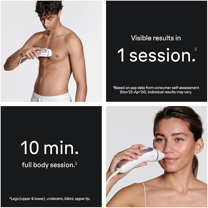 Braun Smart IPL, Skin i·Expert Pro 7: at Home Laser Hair Removal, Permanent Visible Hair Reduction, Vanity Case, Venus Razor, 3 Smart Heads, IPL7243