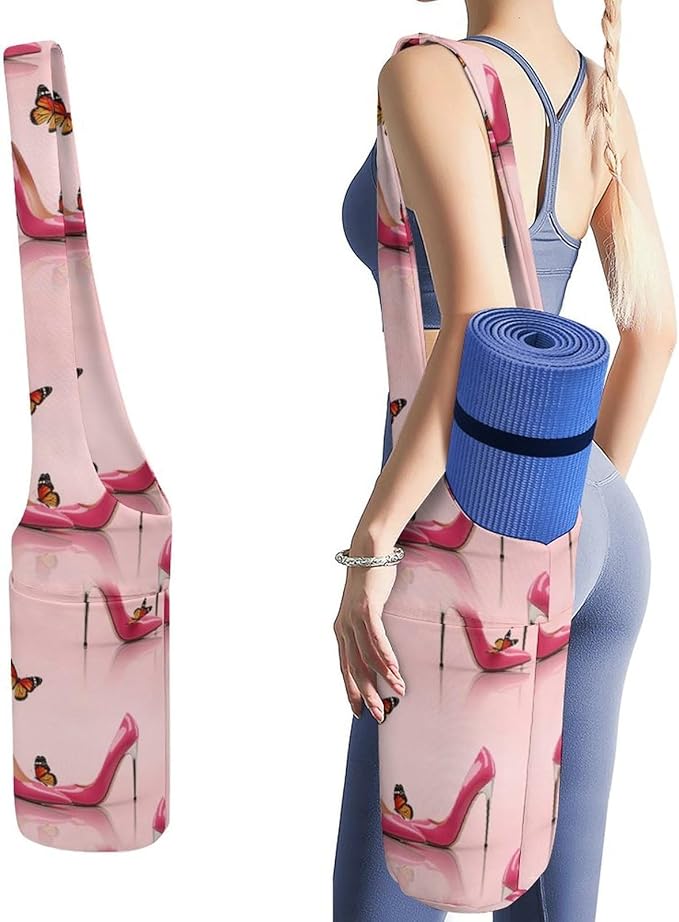 Portable Single Shoulder Yoga Mat Bag Carrier with Pocket Spacious Storage for Yoga Gym Fitness
