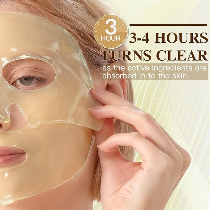 ICIKOL Radiance Turmeric Collagen Face Mask, 5 Pack - Overnight Calming Ance Mask with Kojic Acid for Roughed Skin & Dullness, Oil Control & Pore Refining Facial Sheet Mask